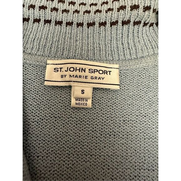 St. John Sport By Marie Gray Blue Knit Full Zip Women's Blazer Jacket Size  S - Picture 3 of 13